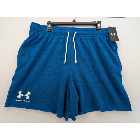 NWT Under Armour Men's UA Rival Terry 6" Shorts in Photon Blue size L - Picture 3 of 7